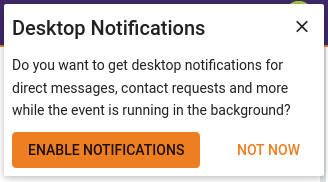 There should be a notification in your browser